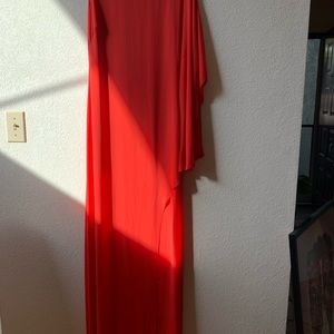 BCBG size 2 fire orange asymmetrical dress